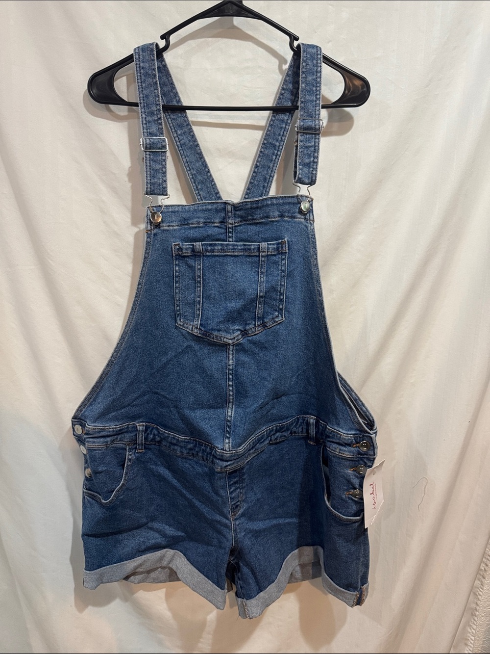 Isabel Maternity by Ingrid & Isabel Dark Blue Denim Short Overalls
